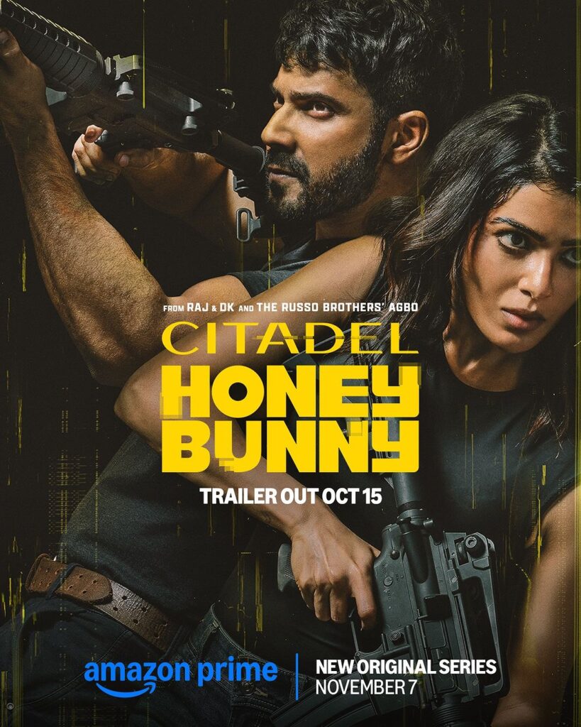 "Citadel: Honey Bunny series poster featuring Varun Dhawan and Samantha Ruth Prabhu"